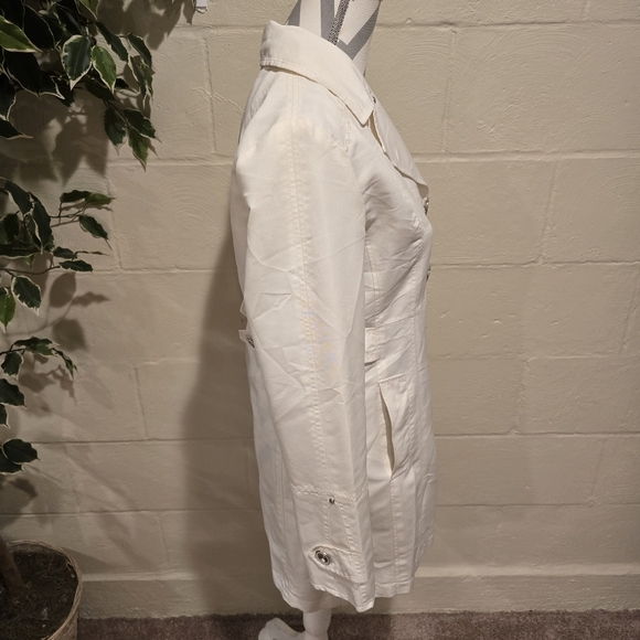 Giacca AGallery Co Lightweight Pleated Lined Jacket With Pockets Size S White. - Picture 3 of 15